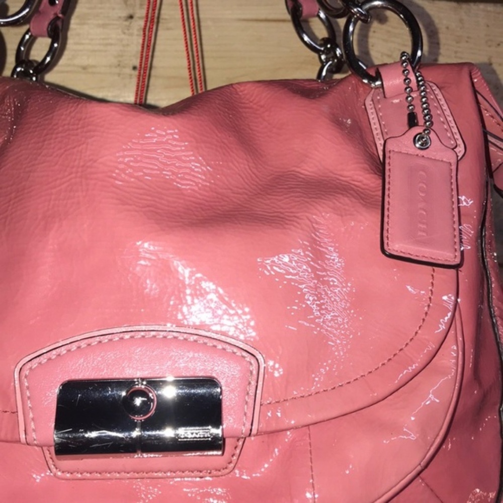 Coach Patent Leather Kristen Satchel Rose - Picture 3 of 4